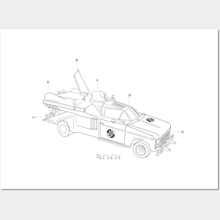 Buckaroo Banzai Jet Car - black ink Posters and Art